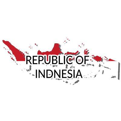インドネシア共和国無料フリーイラスト｜英語・国旗付